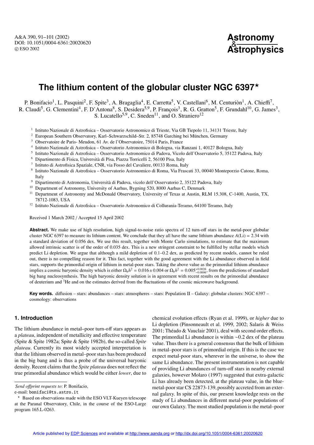 The Lithium Content of the Globular Cluster NGC 6397?