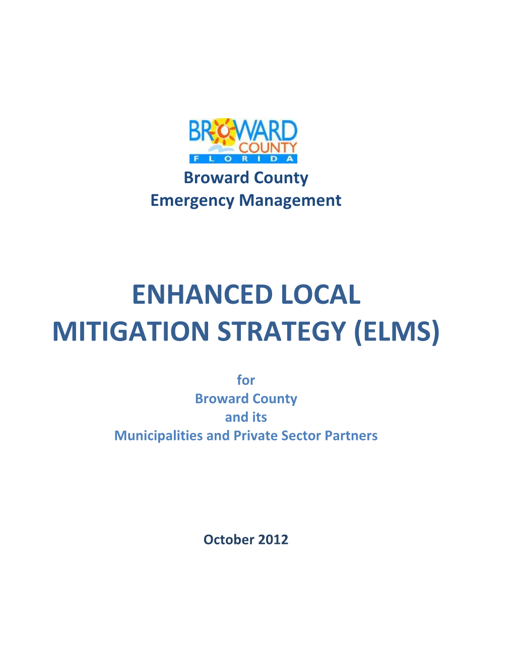 Broward County Enhnaced Local Mitigation Strategy