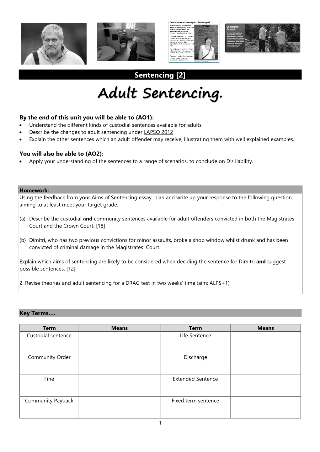 Adult Sentencing