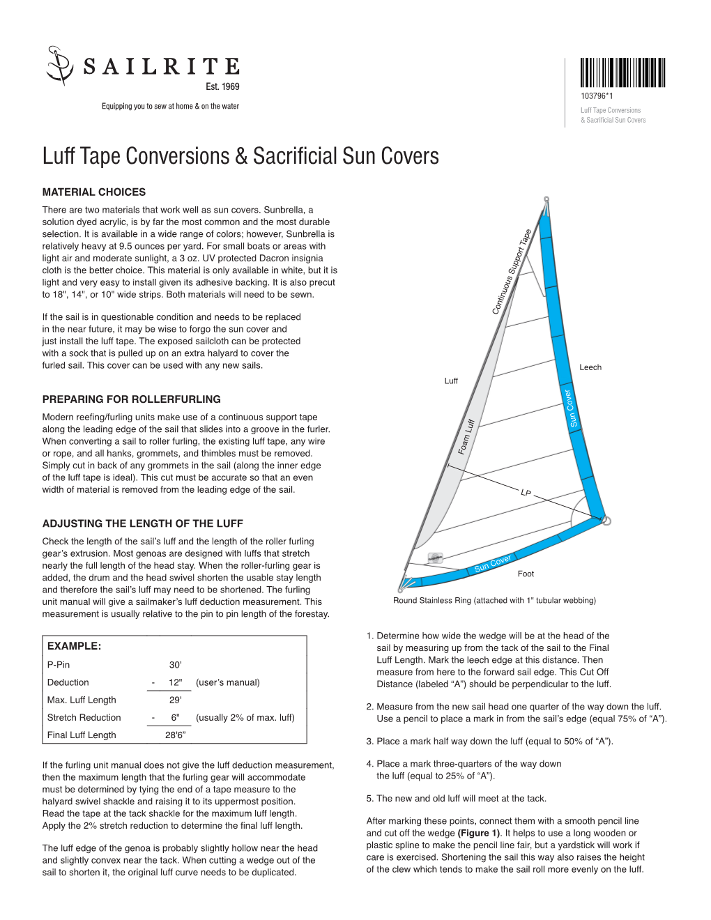 Luff Tape Conversions & Sacrificial Sun Covers