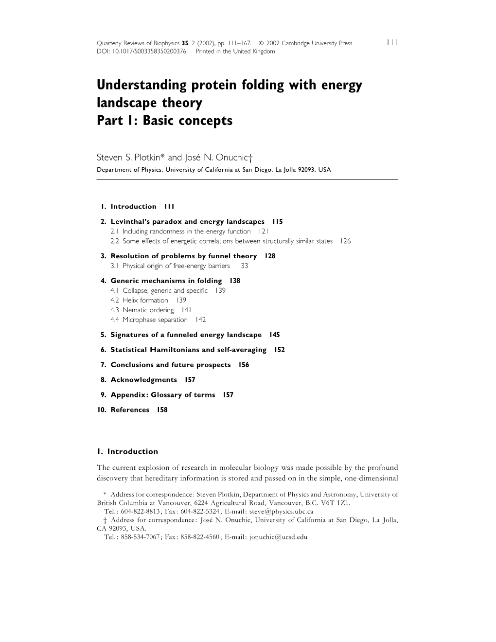 Understanding Protein Folding with Energy Landscape Theory Part I: Basic Concepts