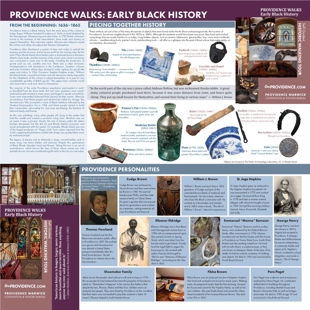 Providence Walks: Early Black History