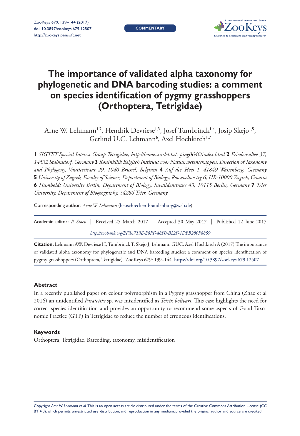 The Importance of Validated Alpha Taxonomy for Phylogenetic And