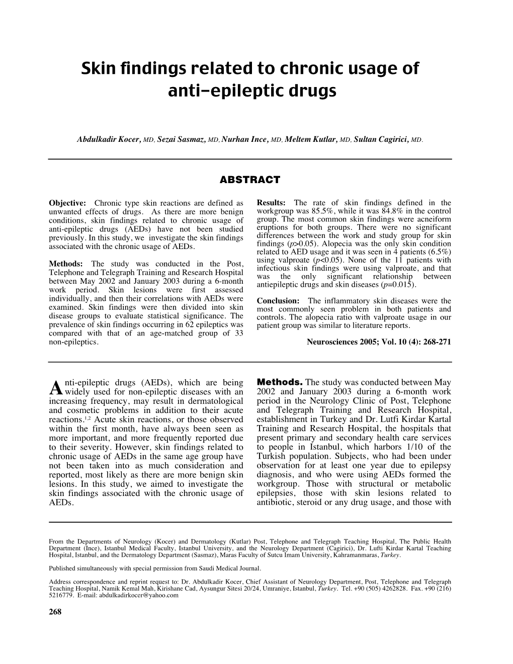 Skin Findings Related to Chronic Usage of Anti-Epileptic Drugs