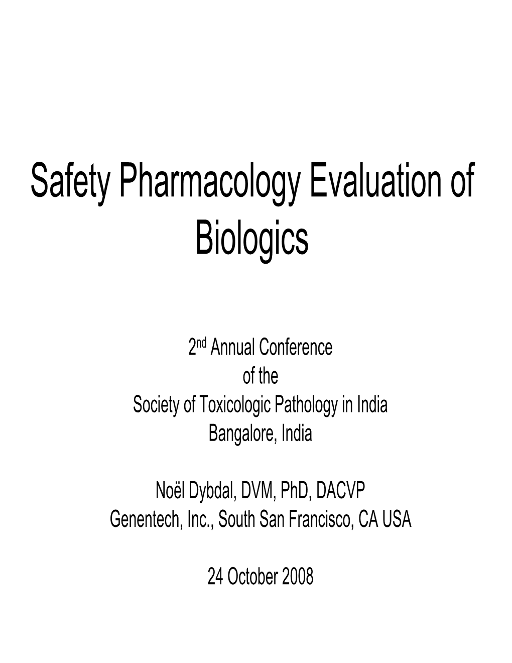 Safety Pharmacology Evaluation of Biologics