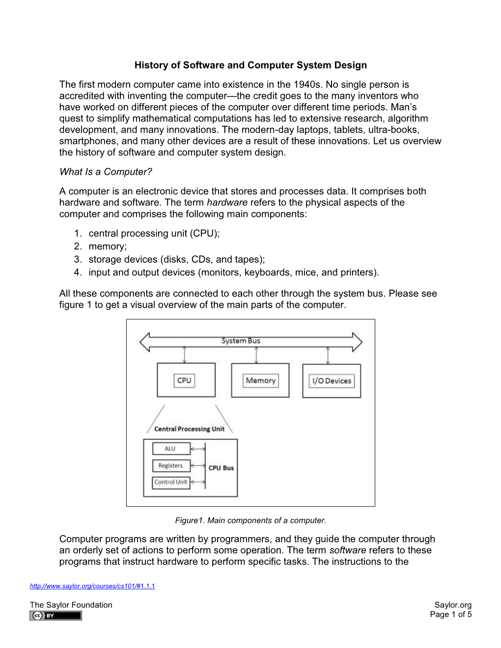 History of Software and Computer System Design the First Modern Computer Came Into Existence in the 1940S