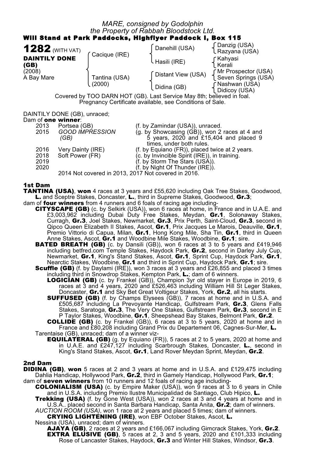 MARE, Consigned by Godolphin the Property of Rabbah Bloodstock Ltd