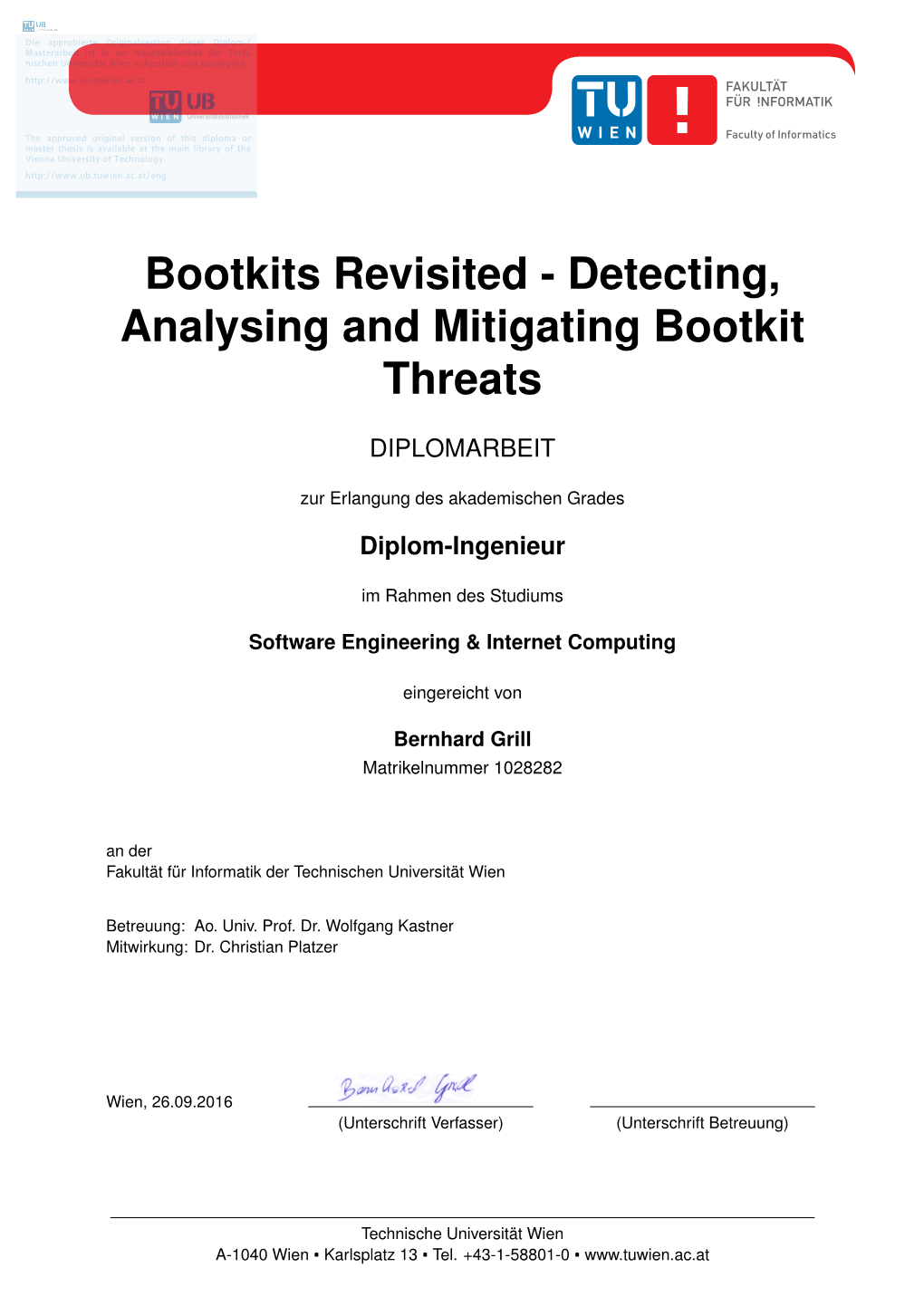 Bootkits Revisited - Detecting, Analysing and Mitigating Bootkit Threats