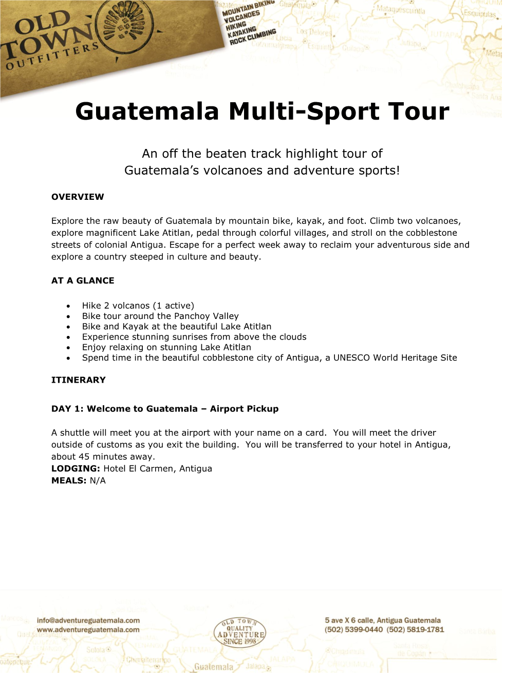 Guatemala Multi-Sport Tour