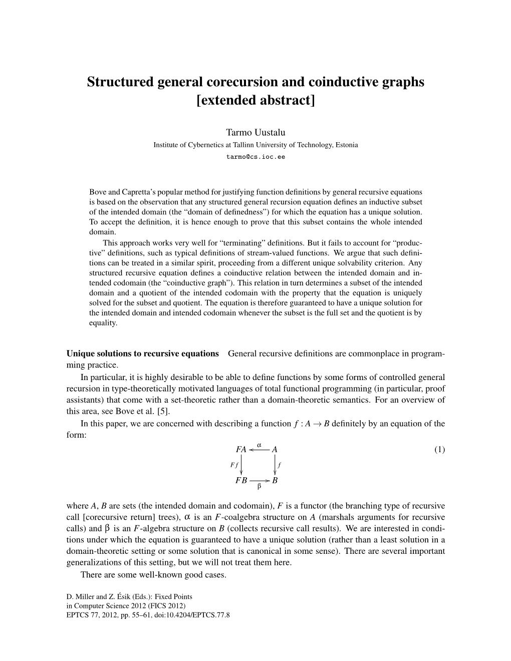 Structured General Corecursion and Coinductive Graphs [Extended Abstract]