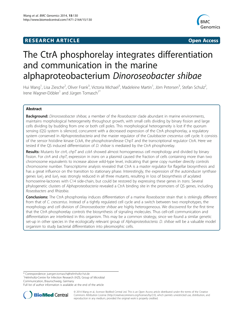 The Ctra Phosphorelay Integrates Differentiation and Communication