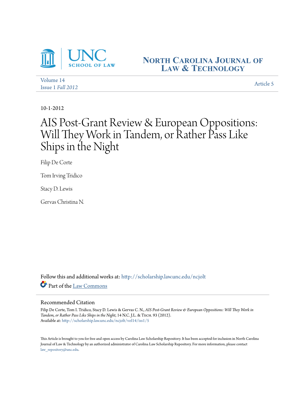 AIS Post-Grant Review & European Oppositions