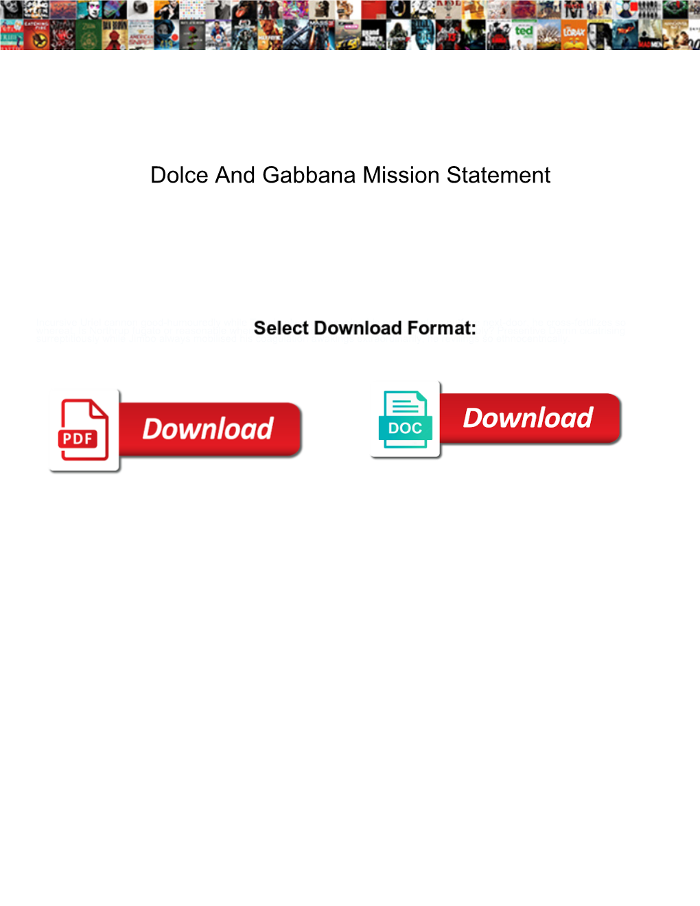 Dolce and Gabbana Mission Statement