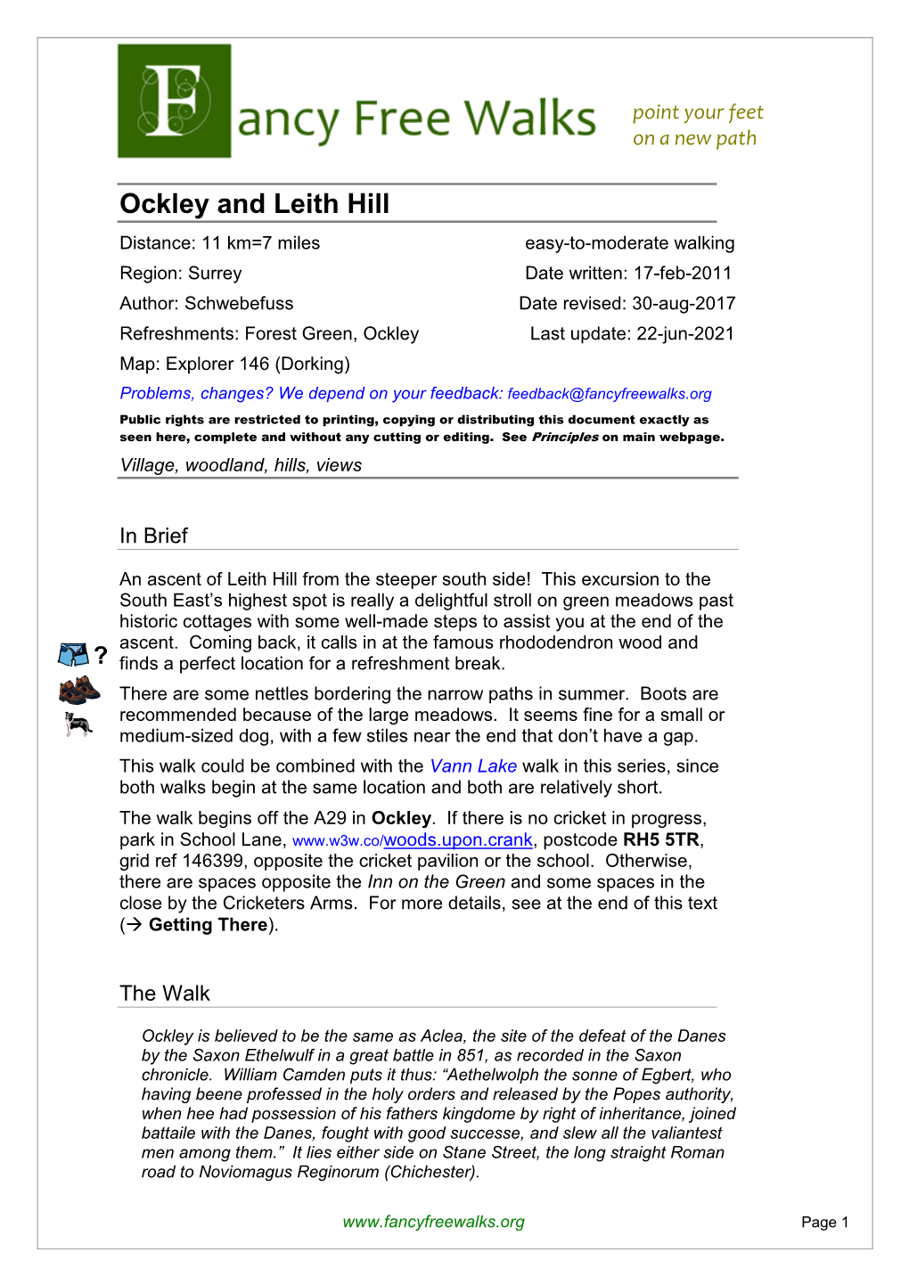 Ockley and Leith Hill