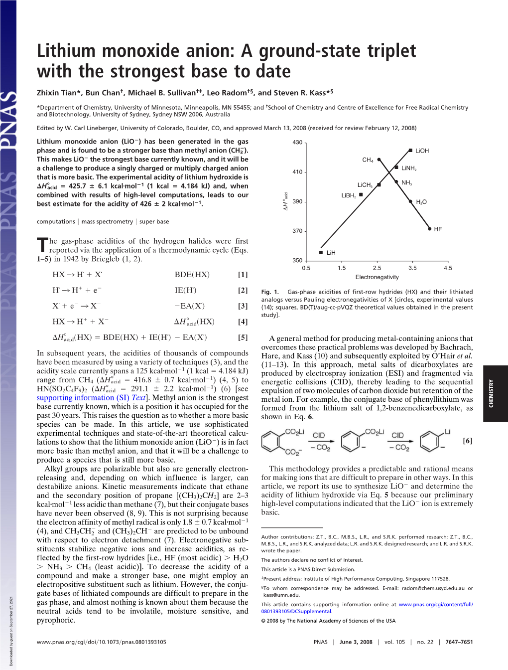 Lithium Monoxide Anion: a Ground-State Triplet with the Strongest Base to Date