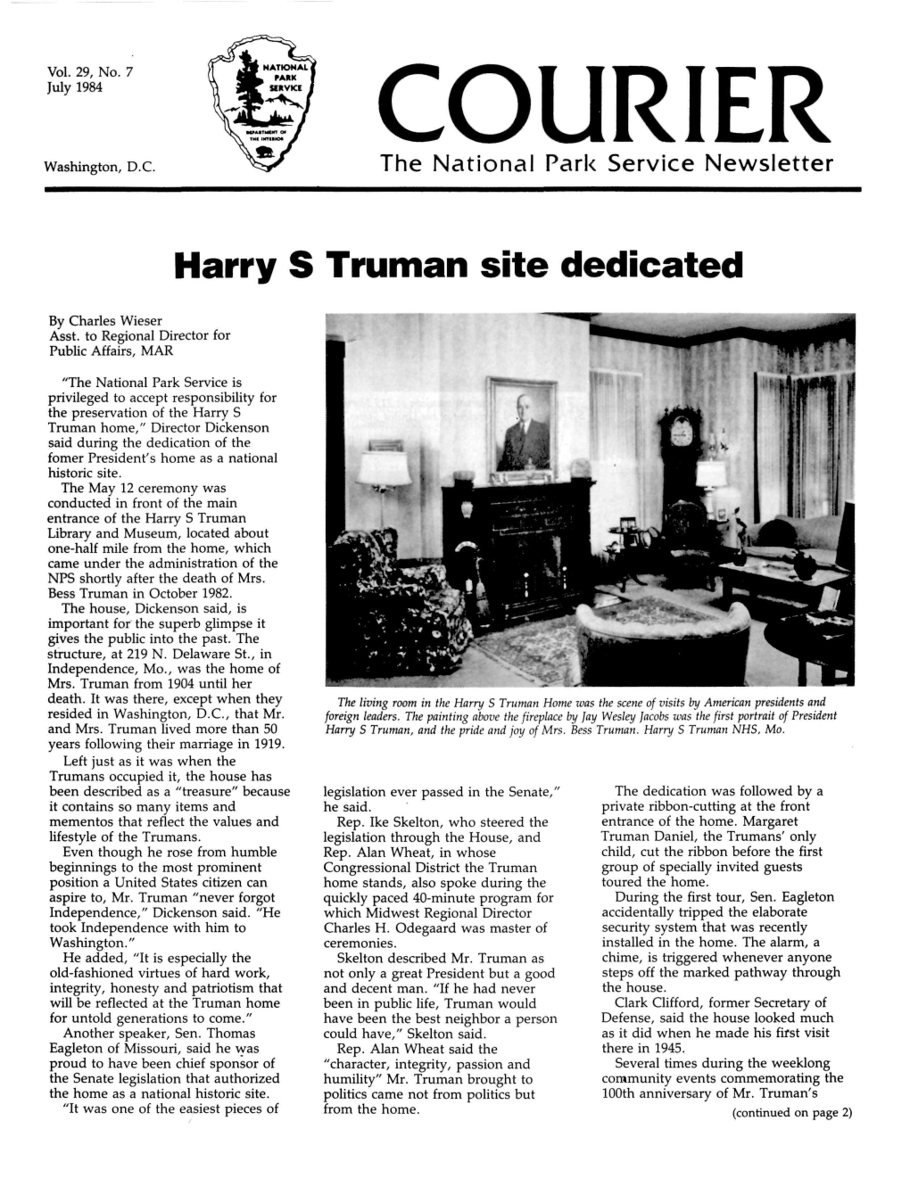 Harry S Truman Site Dedicated