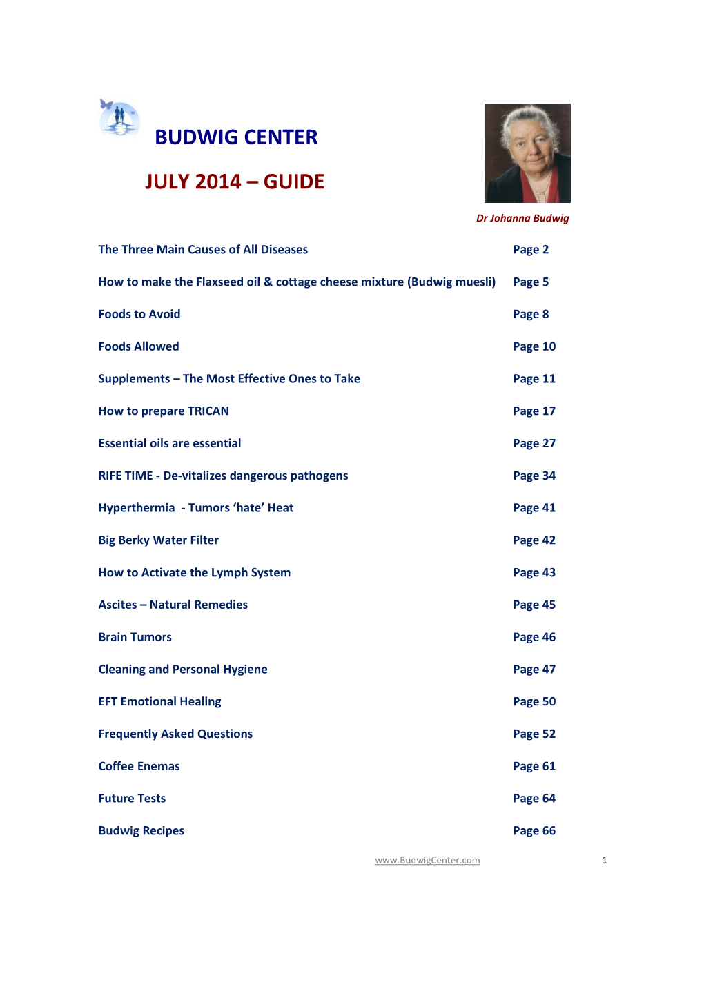 Budwig Center July 2014 – Guide
