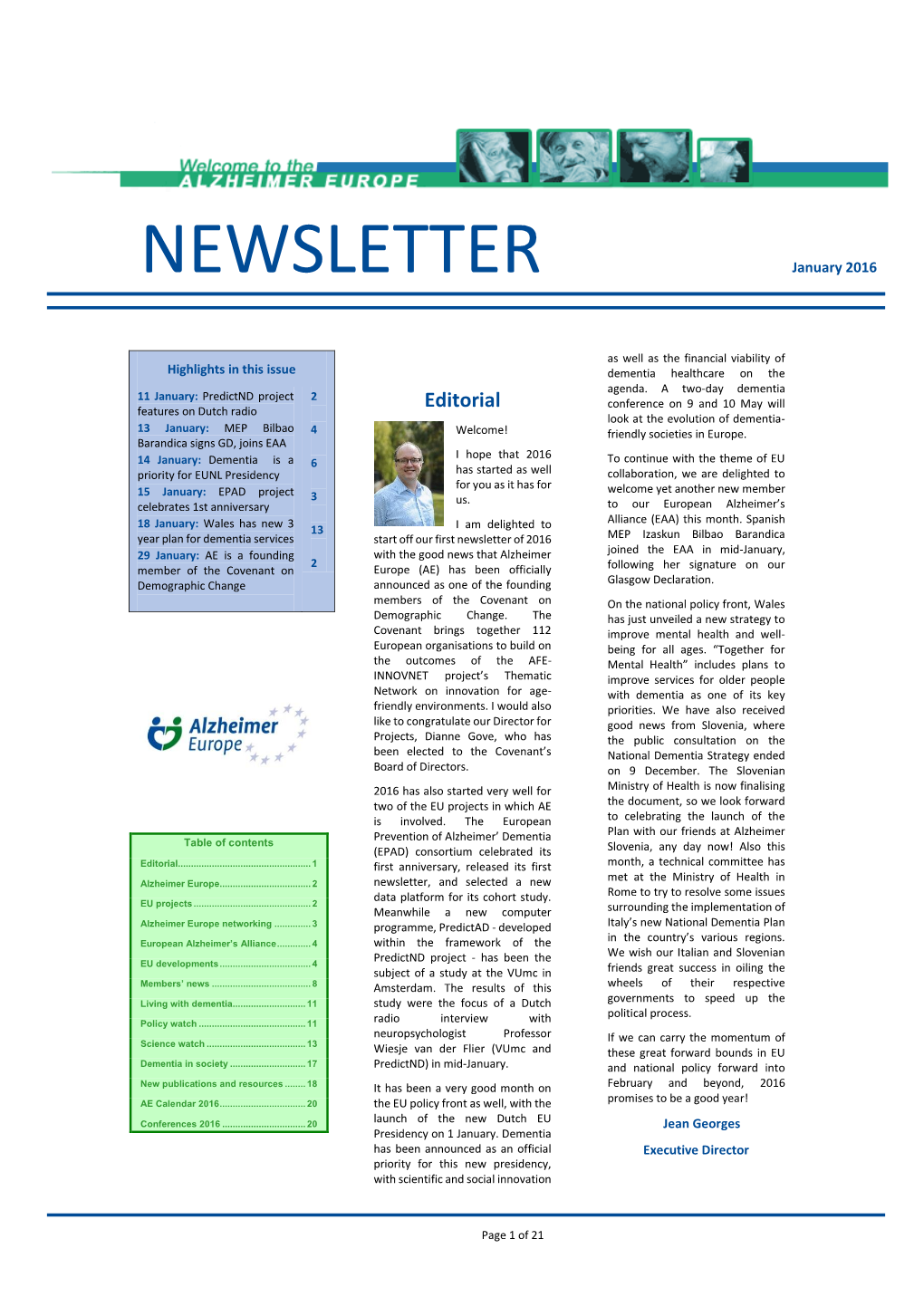 NEWSLETTER January 2016