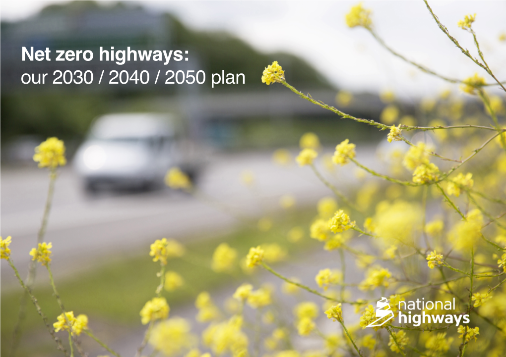 Net Zero Highways: Our 2030 / 2040 / 2050 Plan Introduction Our Three Targets Corporate Emissions Maintenance & Construction Road Users Implementation