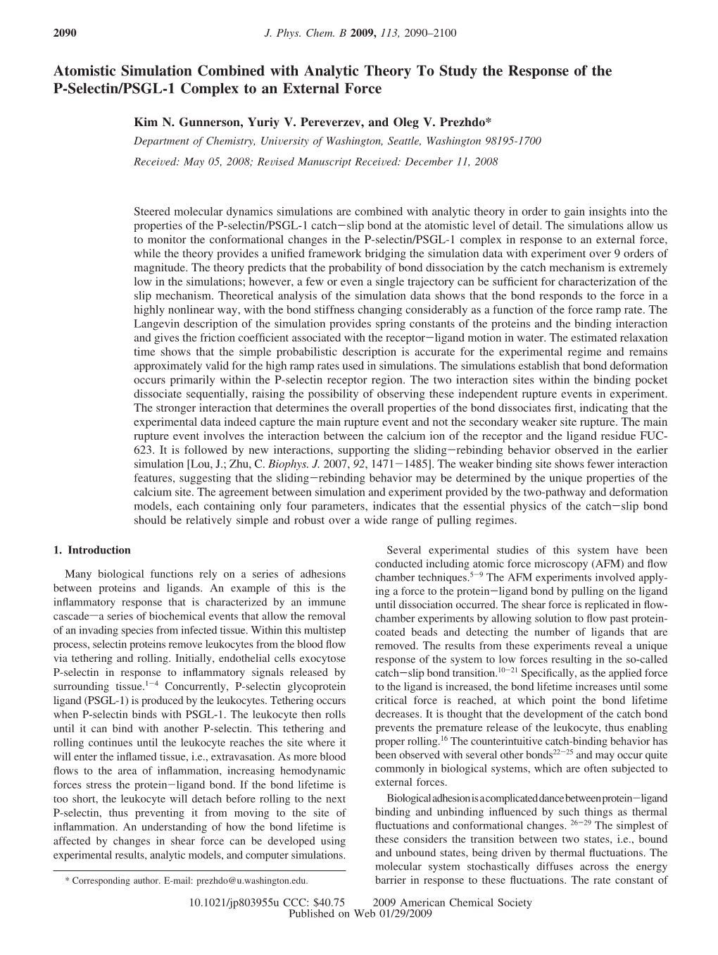 Atomistic Simulation Combined with Analytic Theory to Study the Response of the P-Selectin/PSGL-1 Complex to an External Force