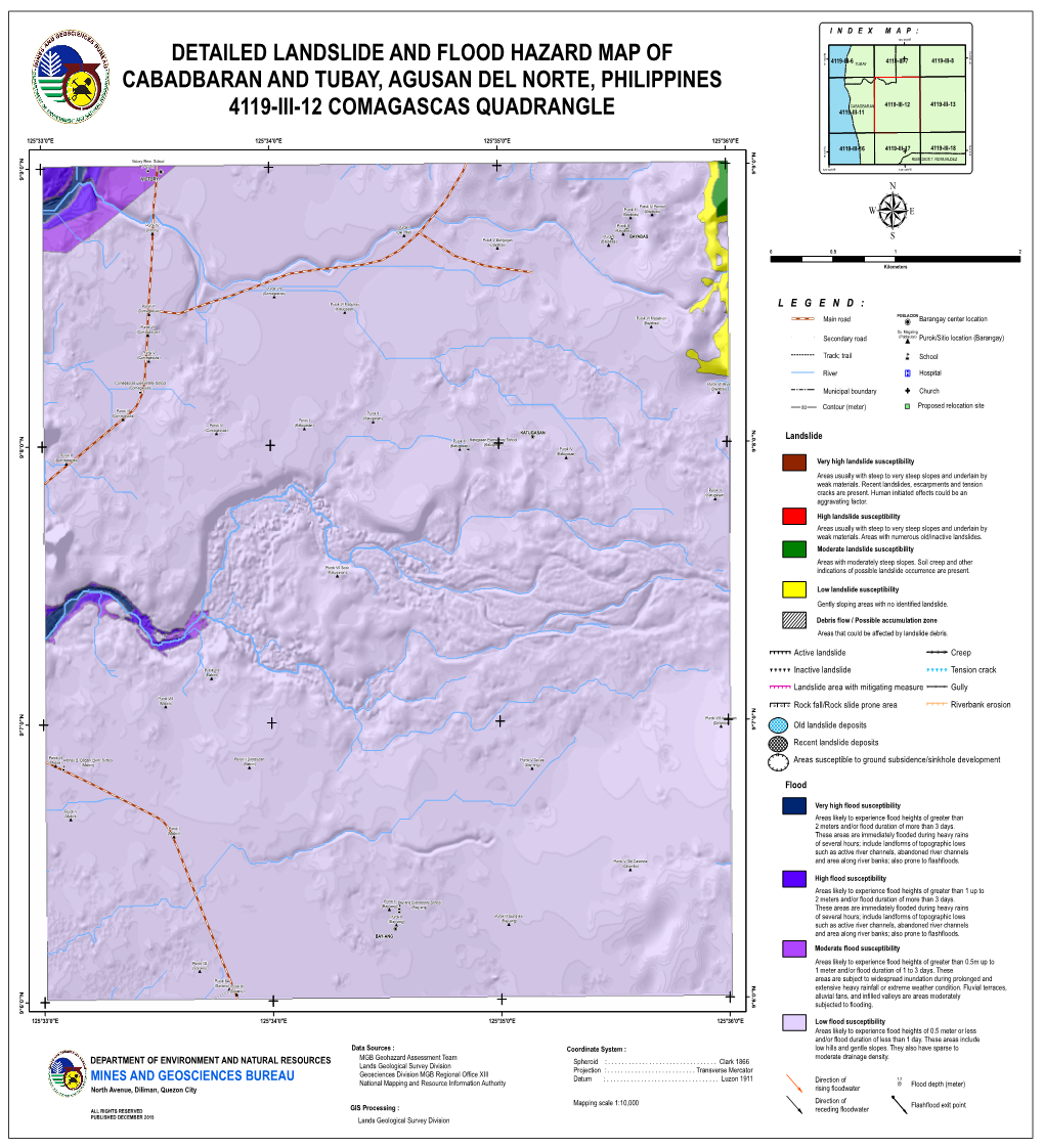 Detailed Landslide and Flood Hazard Map of Cabadbaran and Tubay