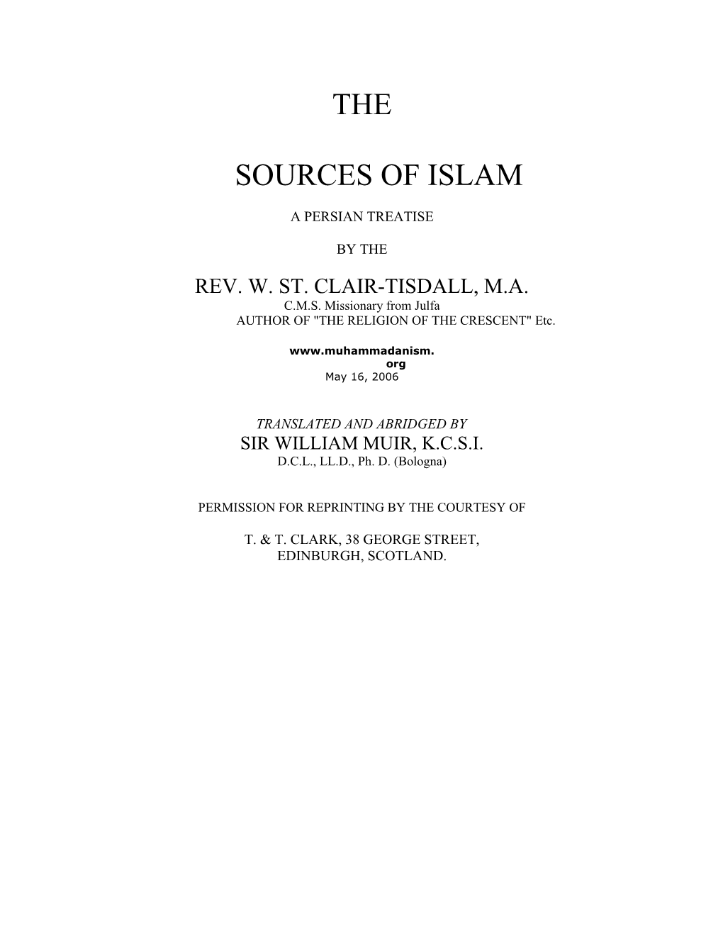 Sources of Islam