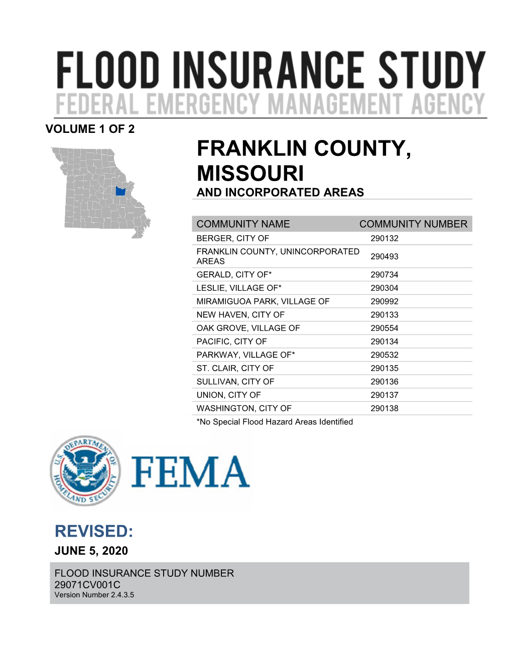 Flood Insurance Study Vol 1 of 2 June 5, 2020