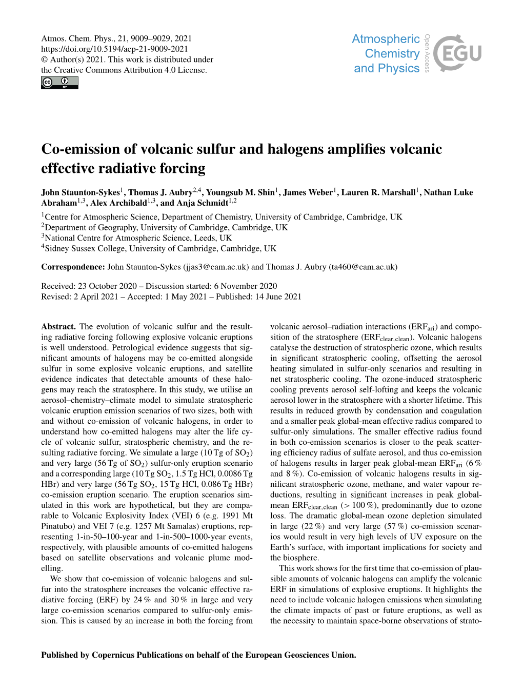 Articles in the Lower Stratospheric Eruption Terolf Et Al., 2013, 2015)