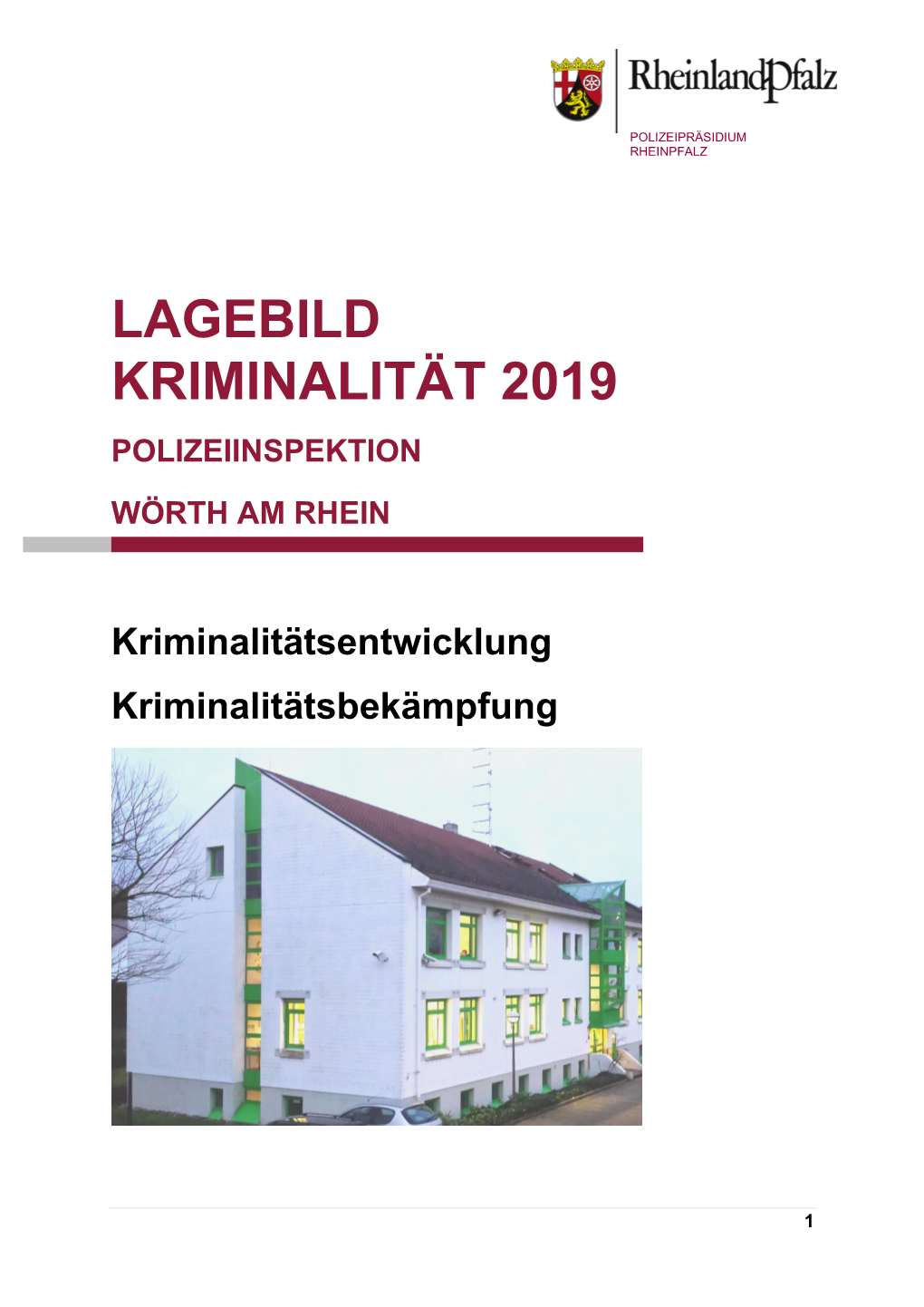 Lagebild Kriminalität 2019 Polizeiinspektion Wörth Am Rhein