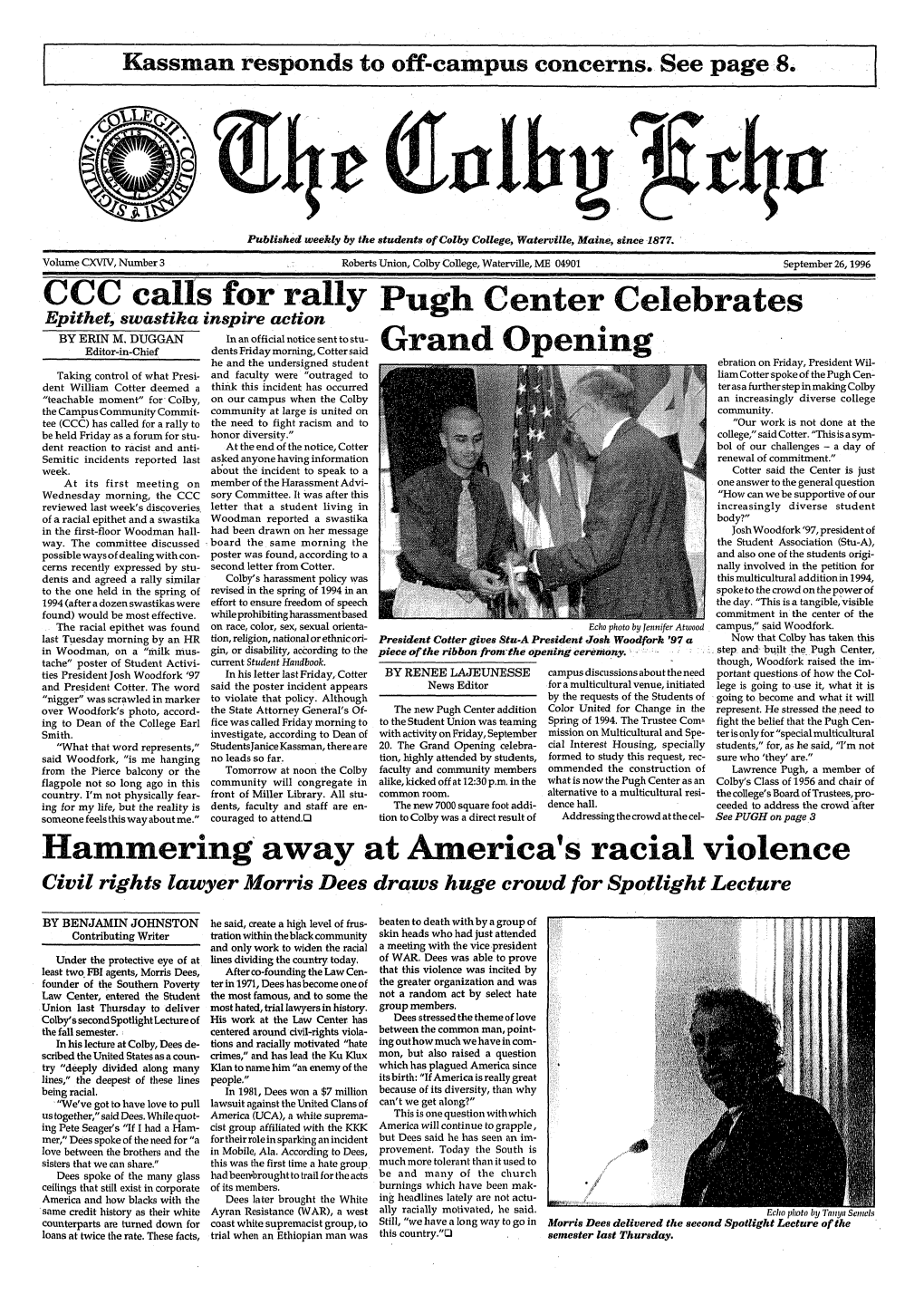 CCC Calls for Rally Hammering Away at America's Racial Violence Pugh