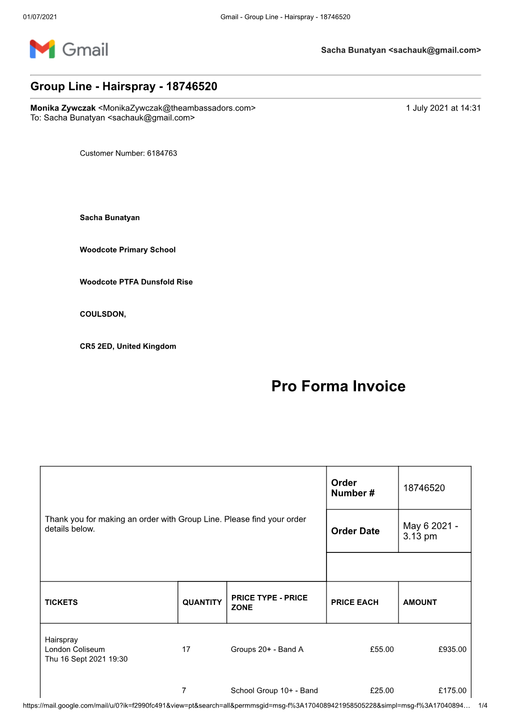 Pro Forma Invoice