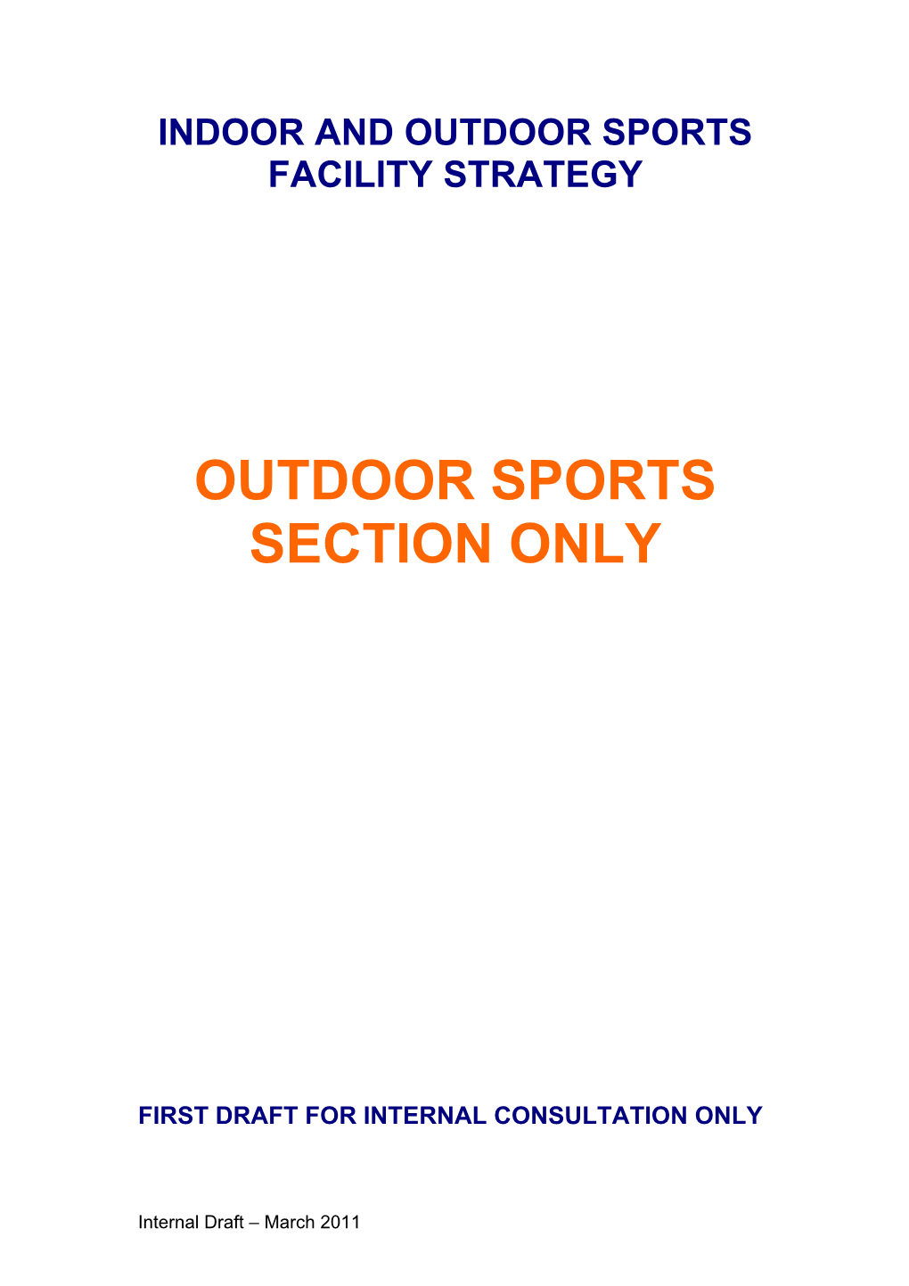Outdoor Sports Facility Strategy