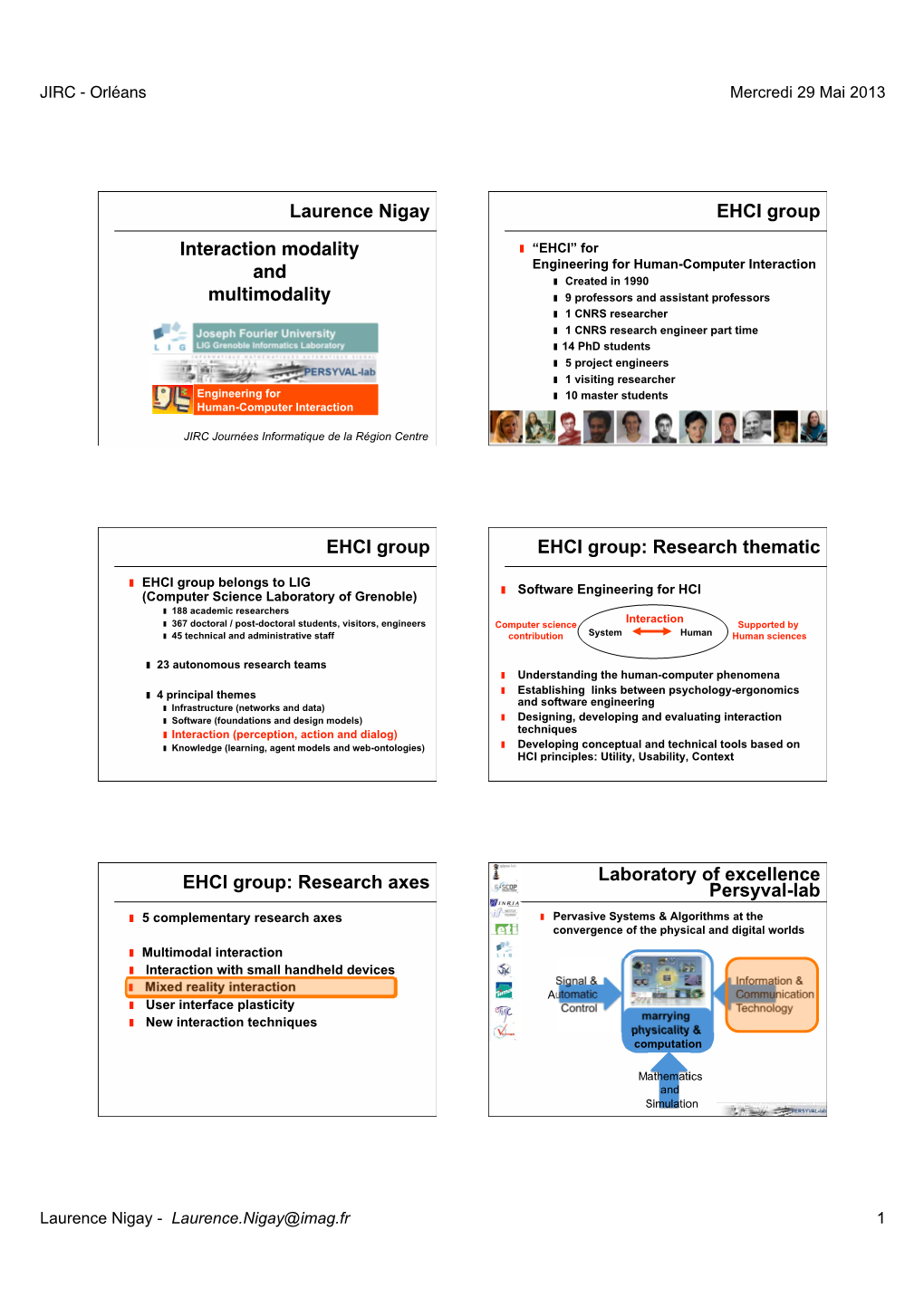 Research Thematic EHCI Group: Resear