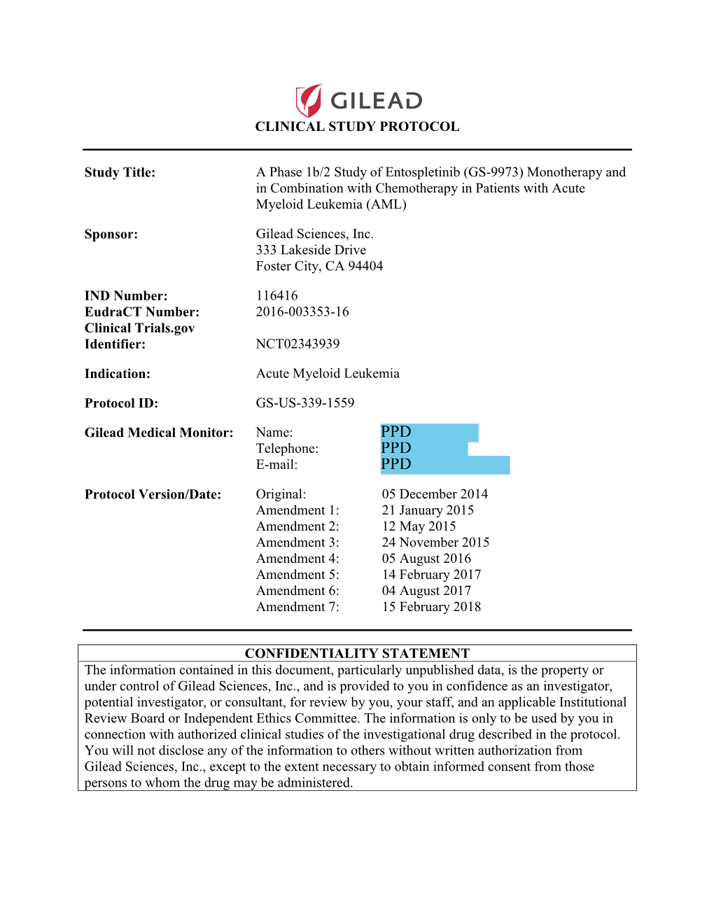 Clinical Study Protocol