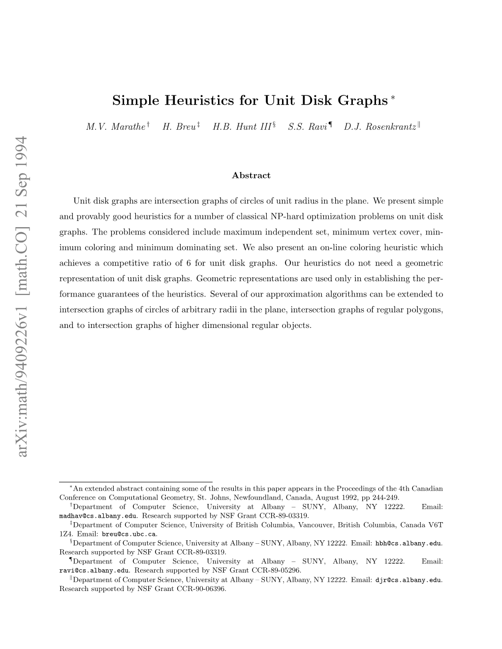 Simple Heuristics for Unit Disk Graphs