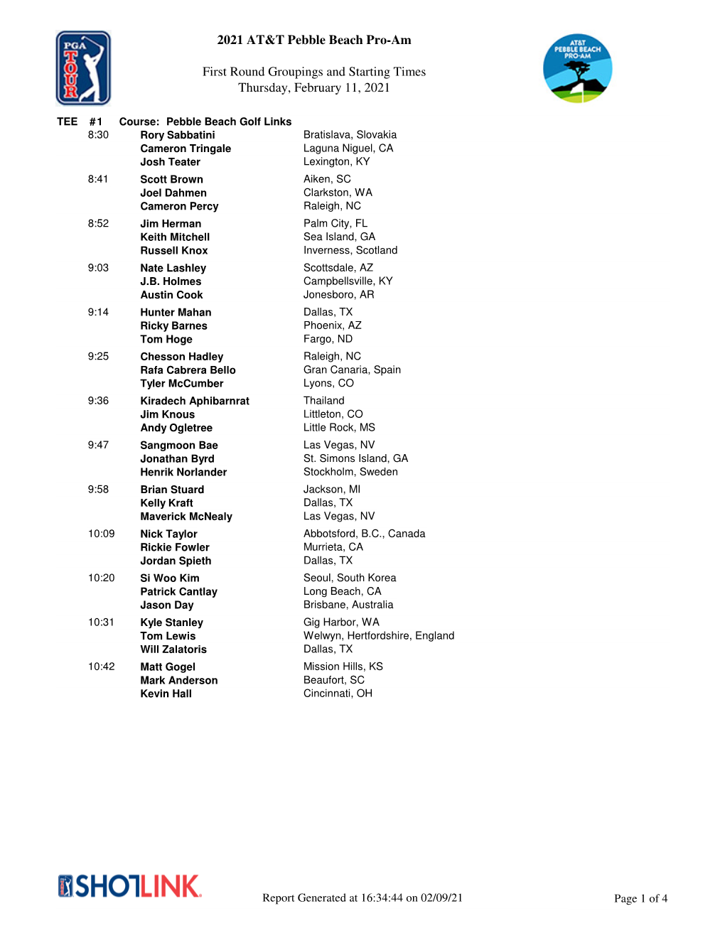 Thursday Pairings