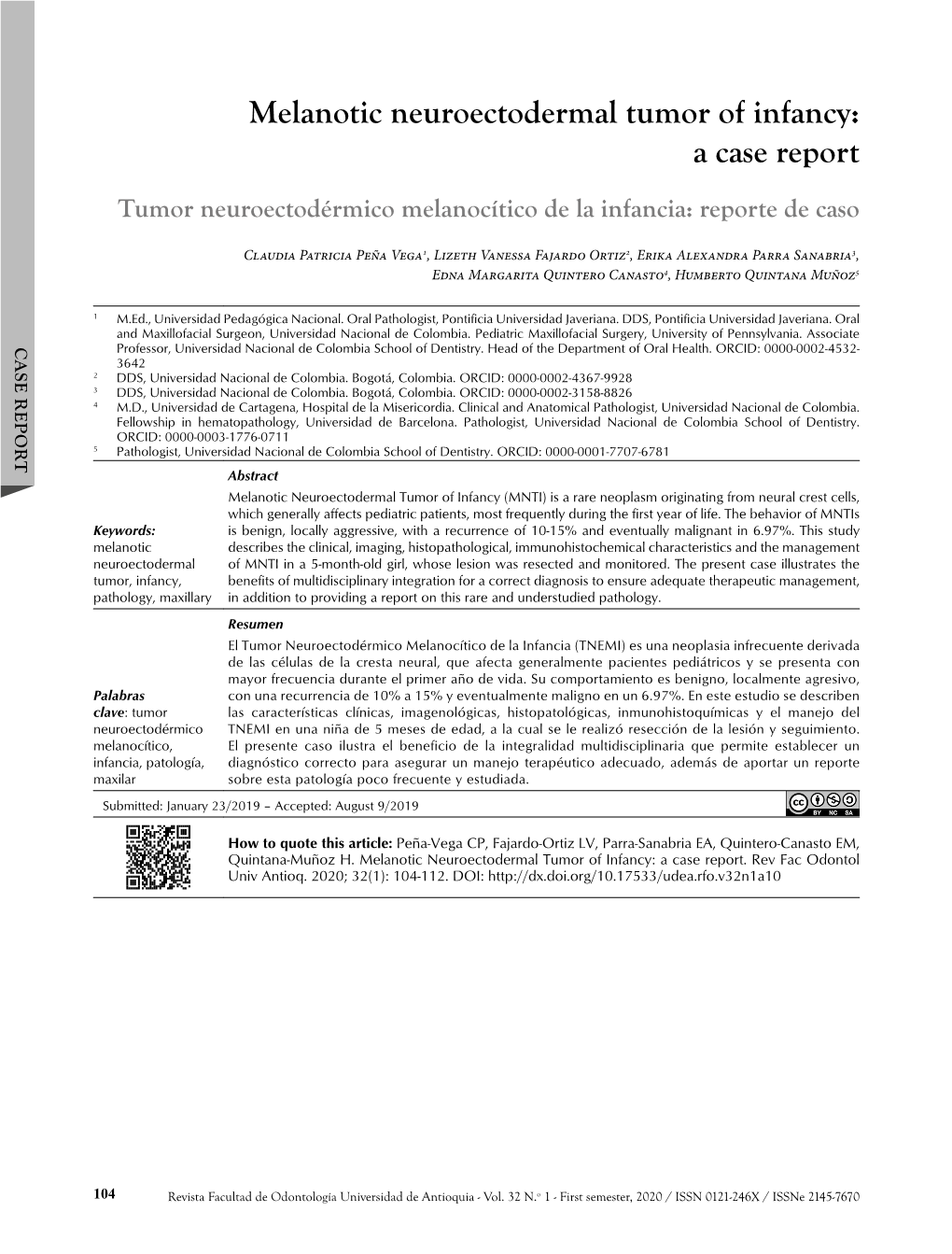 Melanotic Neuroectodermal Tumor of Infancy: a Case Report