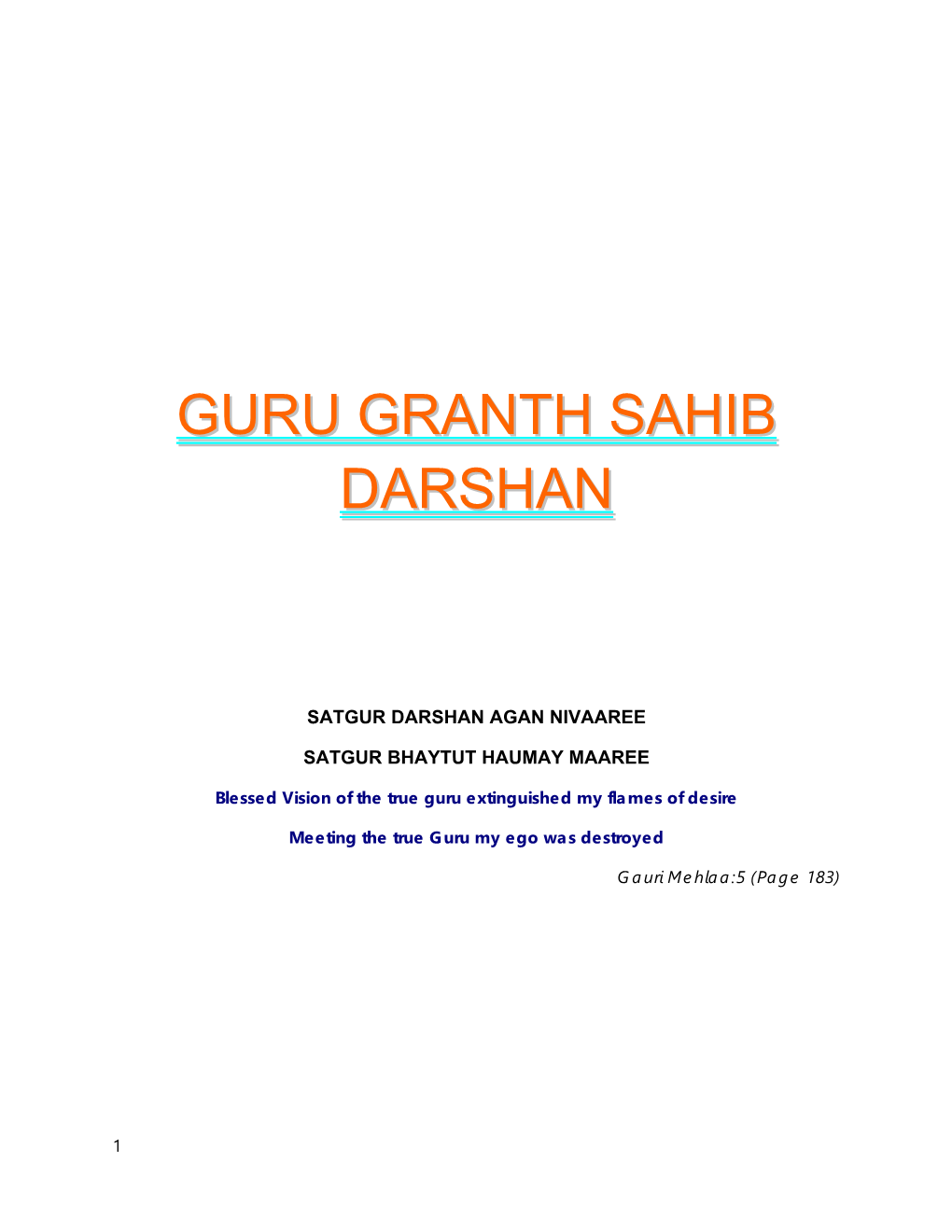 Guru Granth Sahib Darshan’