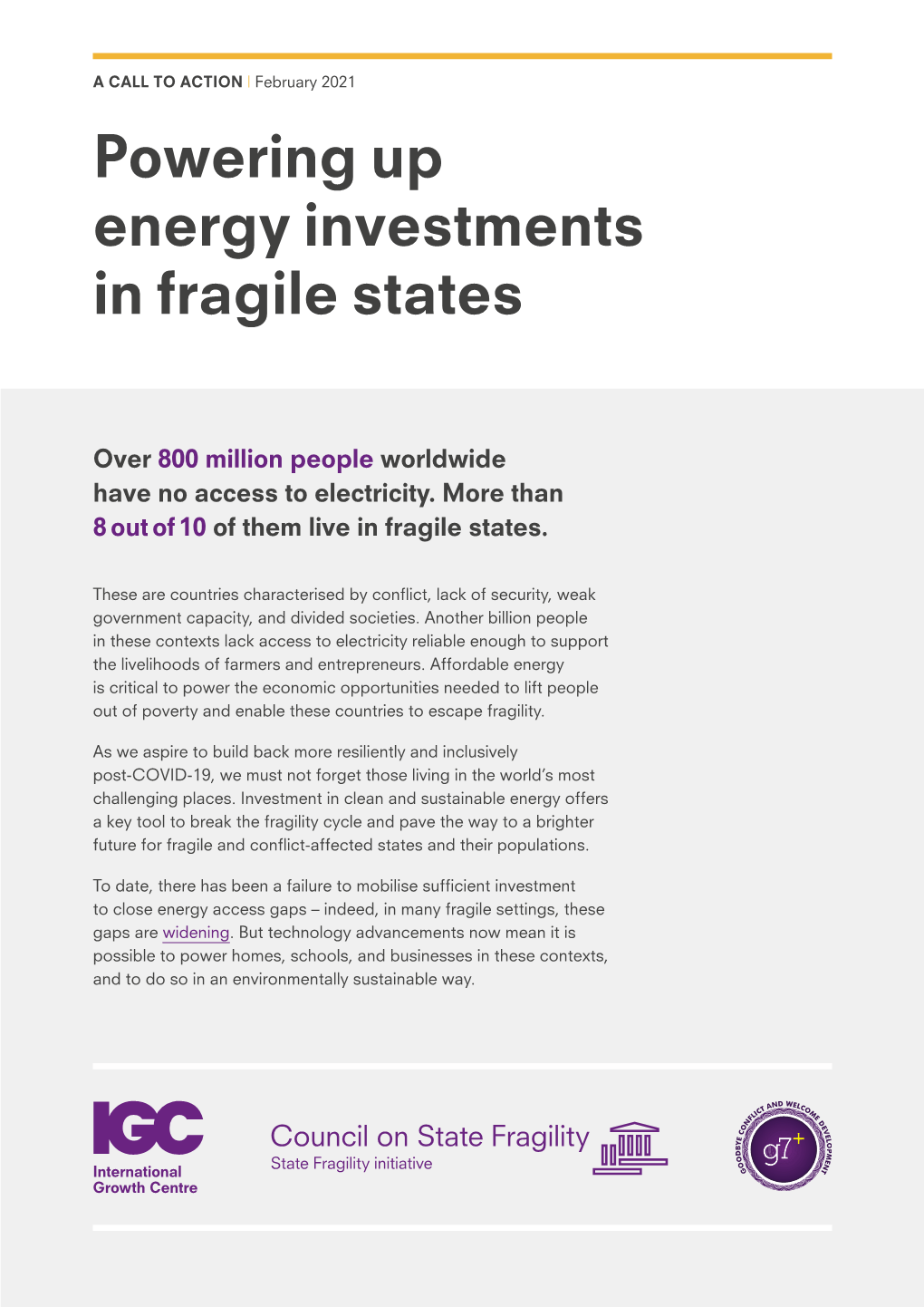 Powering up Energy Investments in Fragile States