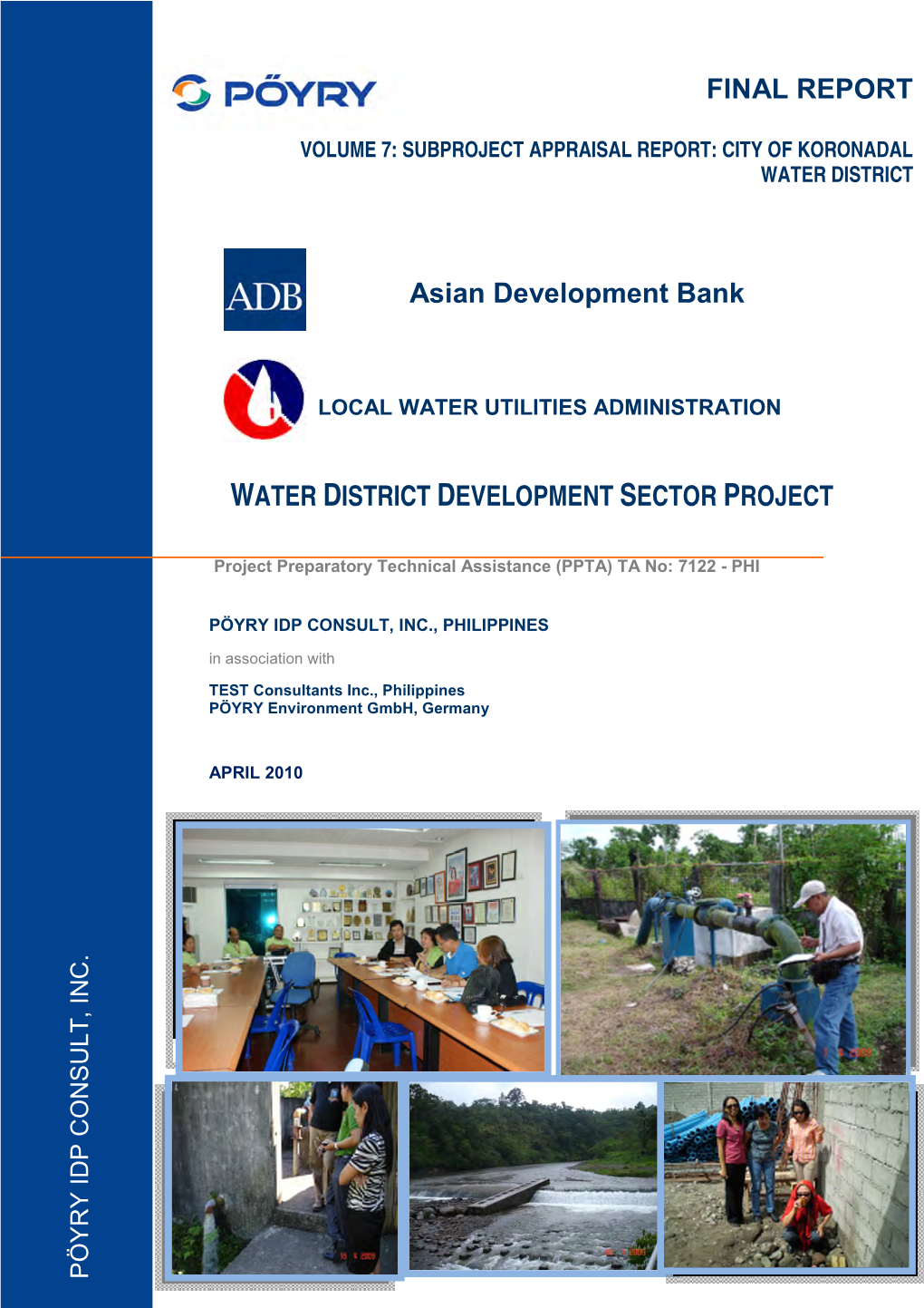 TACR: Philippines: Water District Development Sector Project