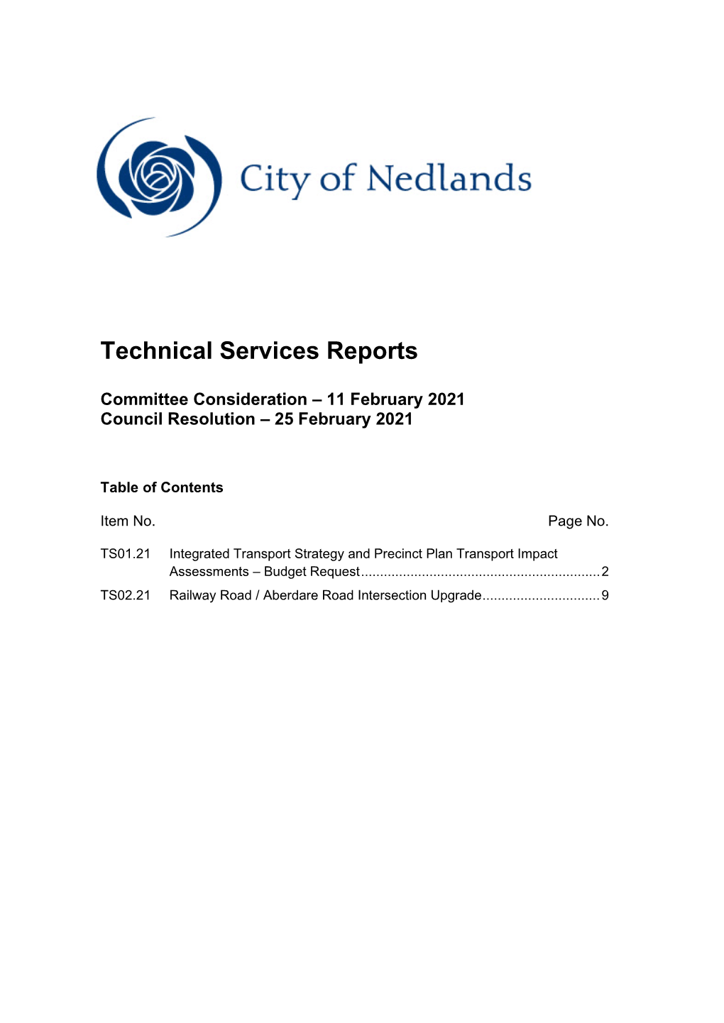 Technical Services Reports