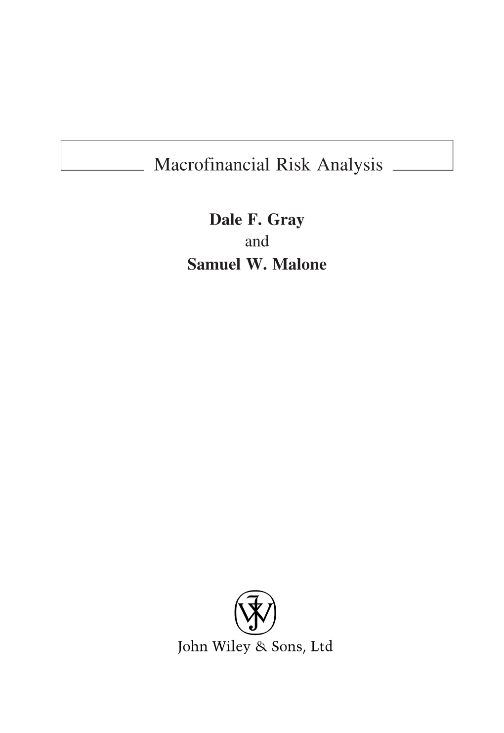 Macrofinancial Risk Analysis