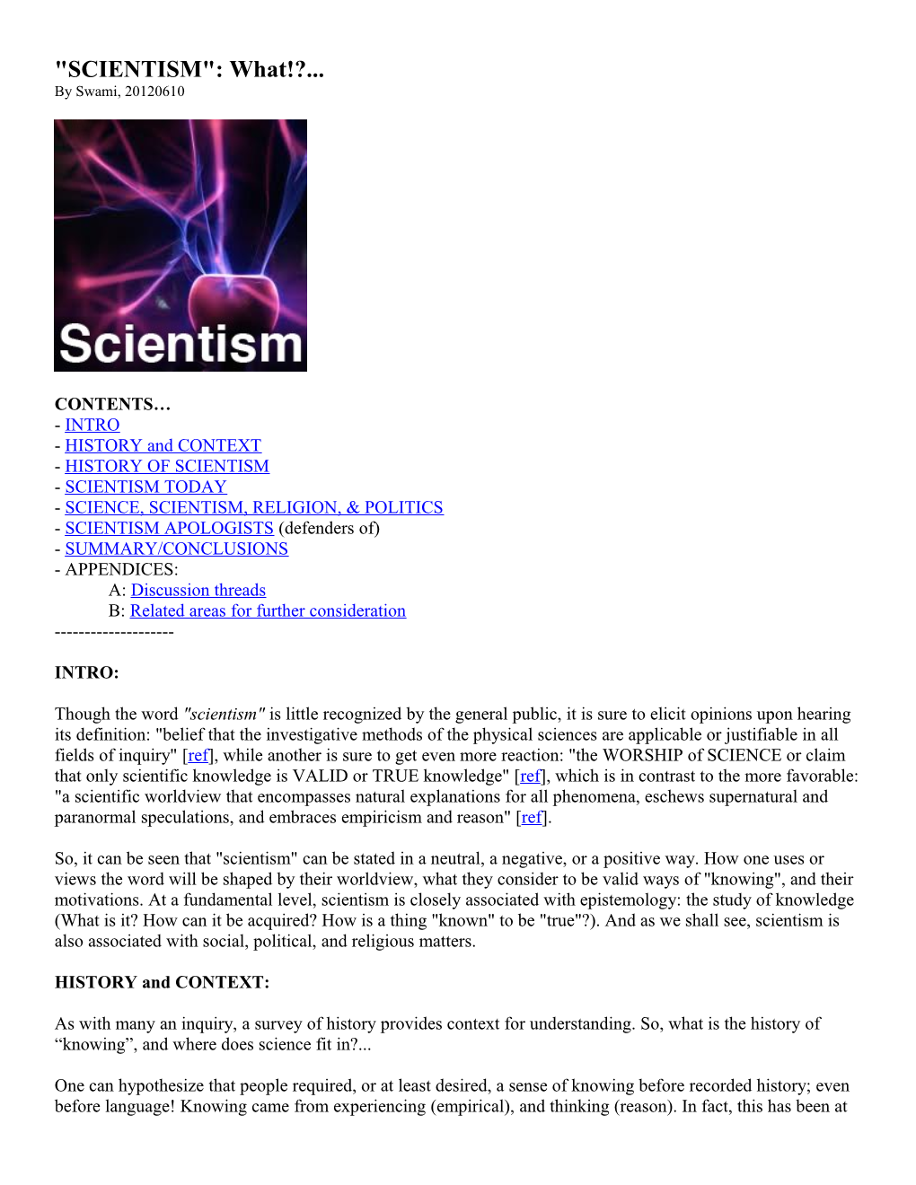 SCIENTISM : What!?