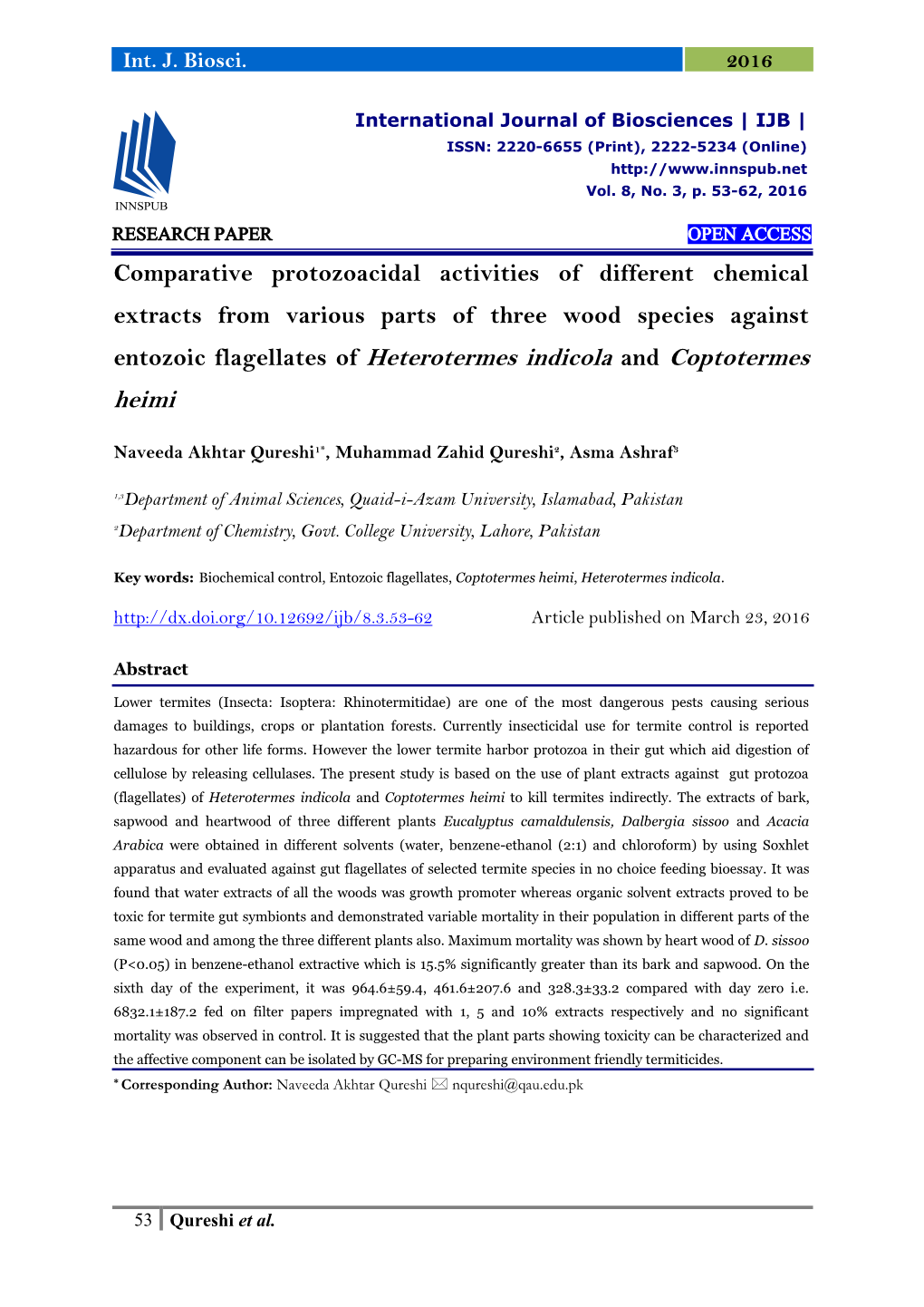 Comparative Protozoacidal Activities of Different Chemical