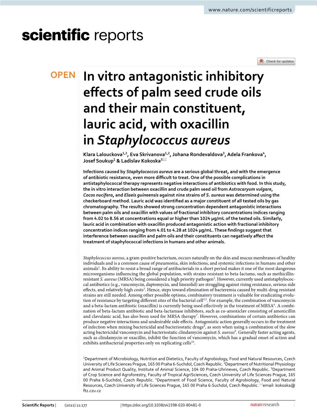 In Vitro Antagonistic Inhibitory Effects of Palm Seed Crude Oils and Their