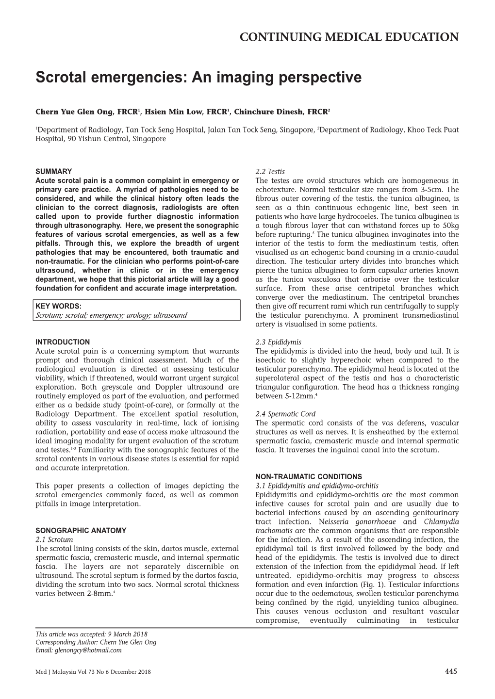 Scrotal Emergencies: an Imaging Perspective