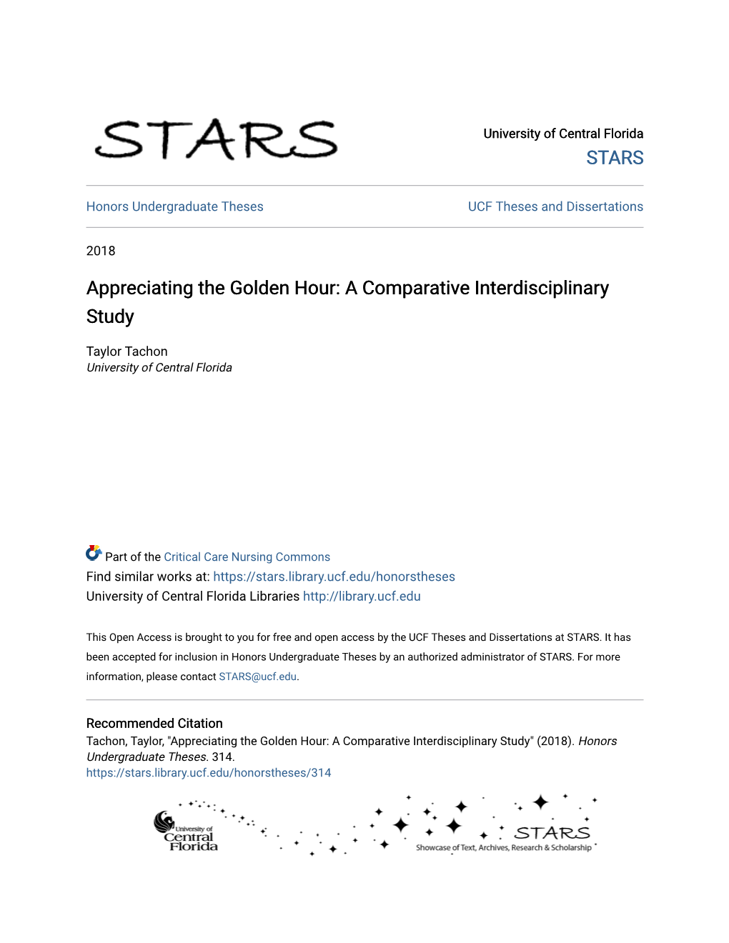 Appreciating the Golden Hour: a Comparative Interdisciplinary Study