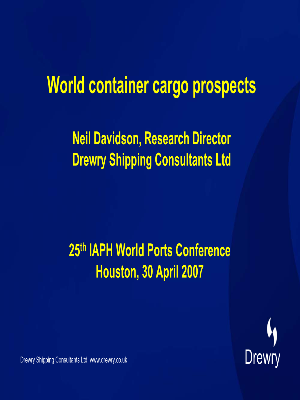 Neil Davidson, Director Drewry Shipping Consultants
