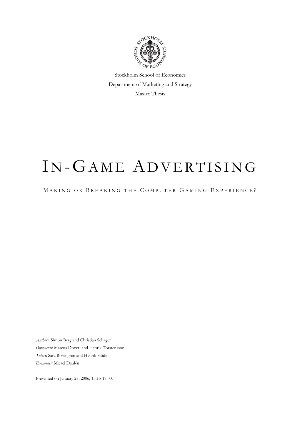In-Game Advertising