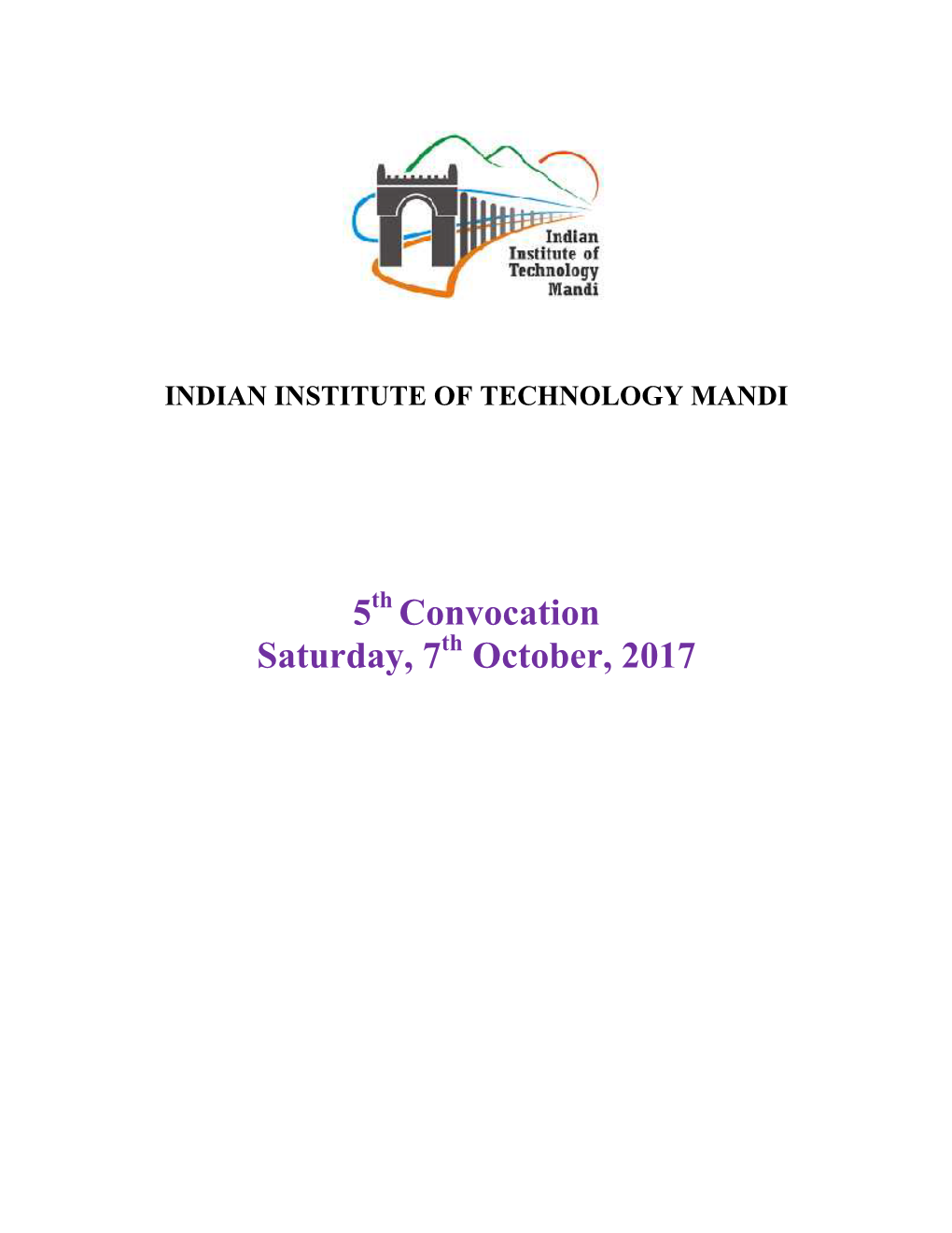 5 Convocation Saturday, 7 October, 2017